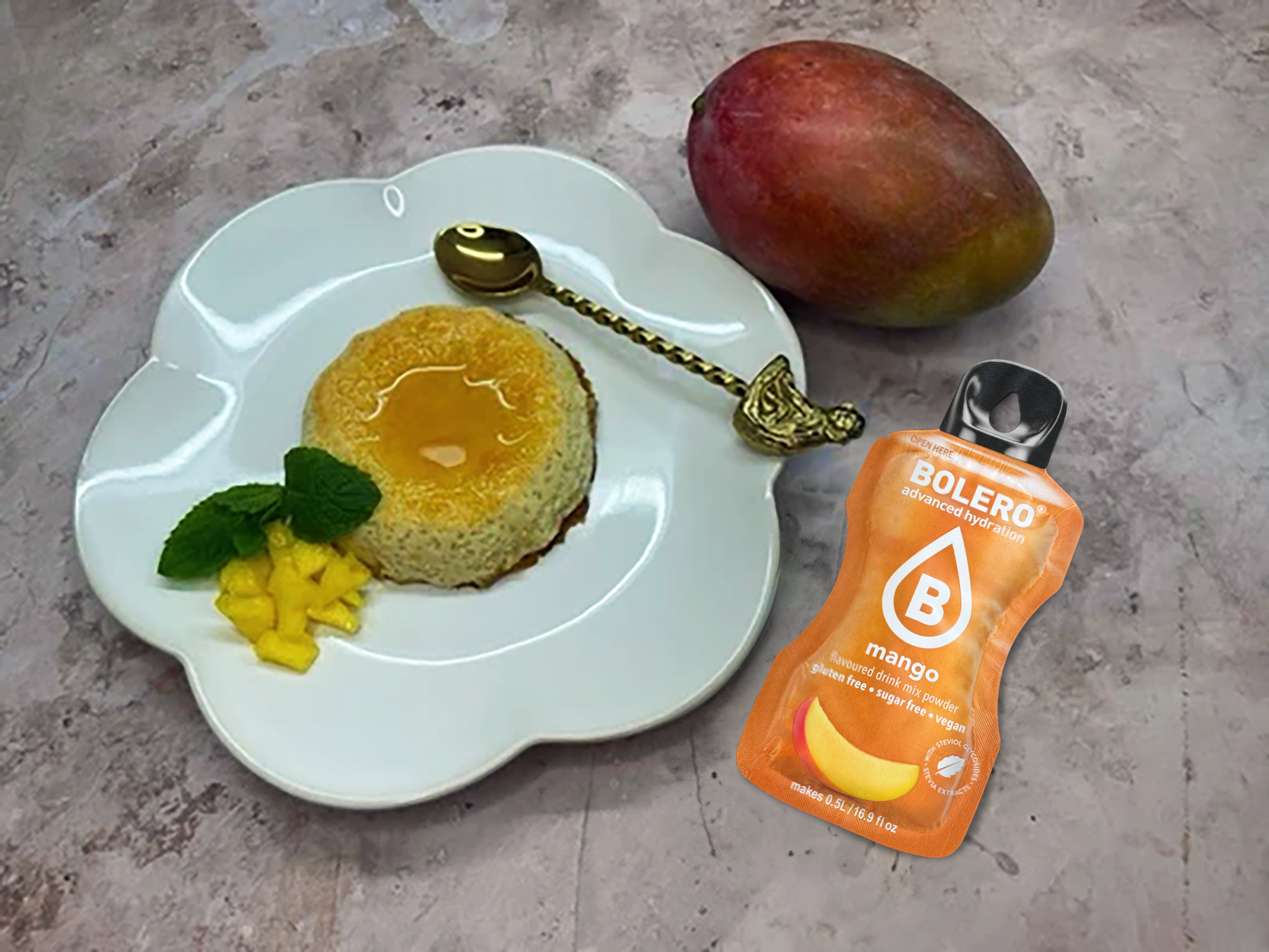 Mango/sinaasappel pudding